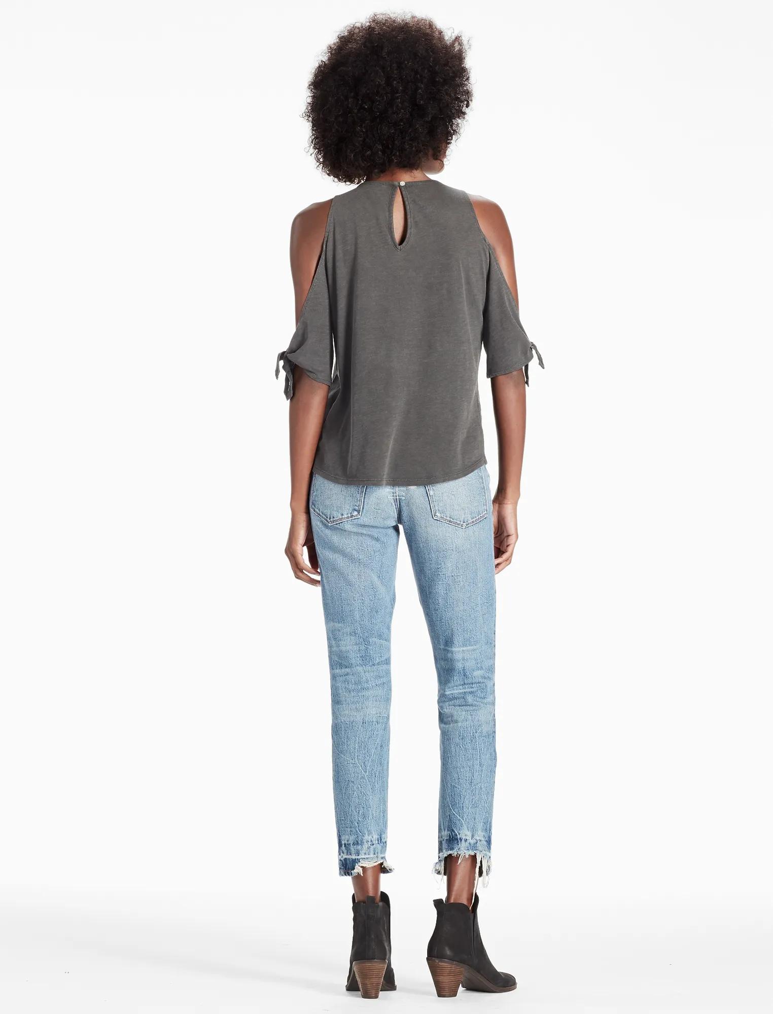 EMBROIDERED COLD SHOULDER TOP, image 3