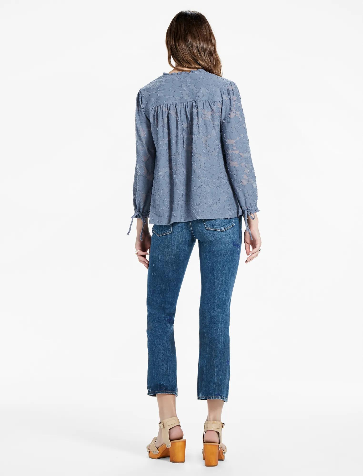 CLIP JACQUARD PEASANT TOP, image 3