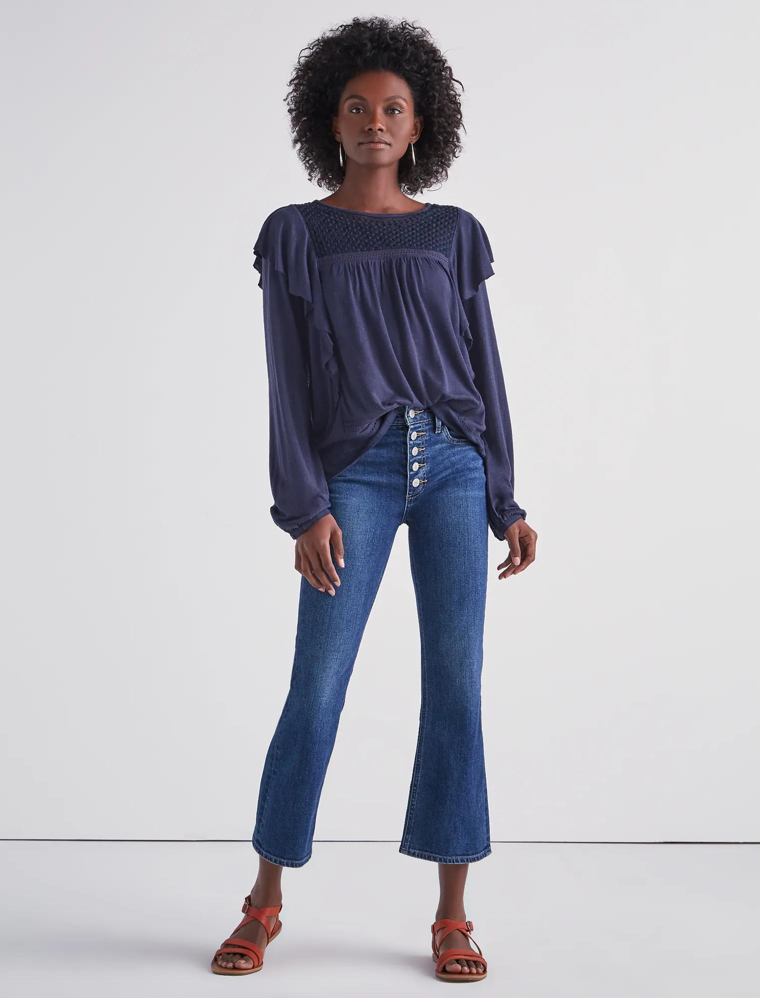 RUFFLE DETAIL LONG SLEEVE BLOUSE, image 2