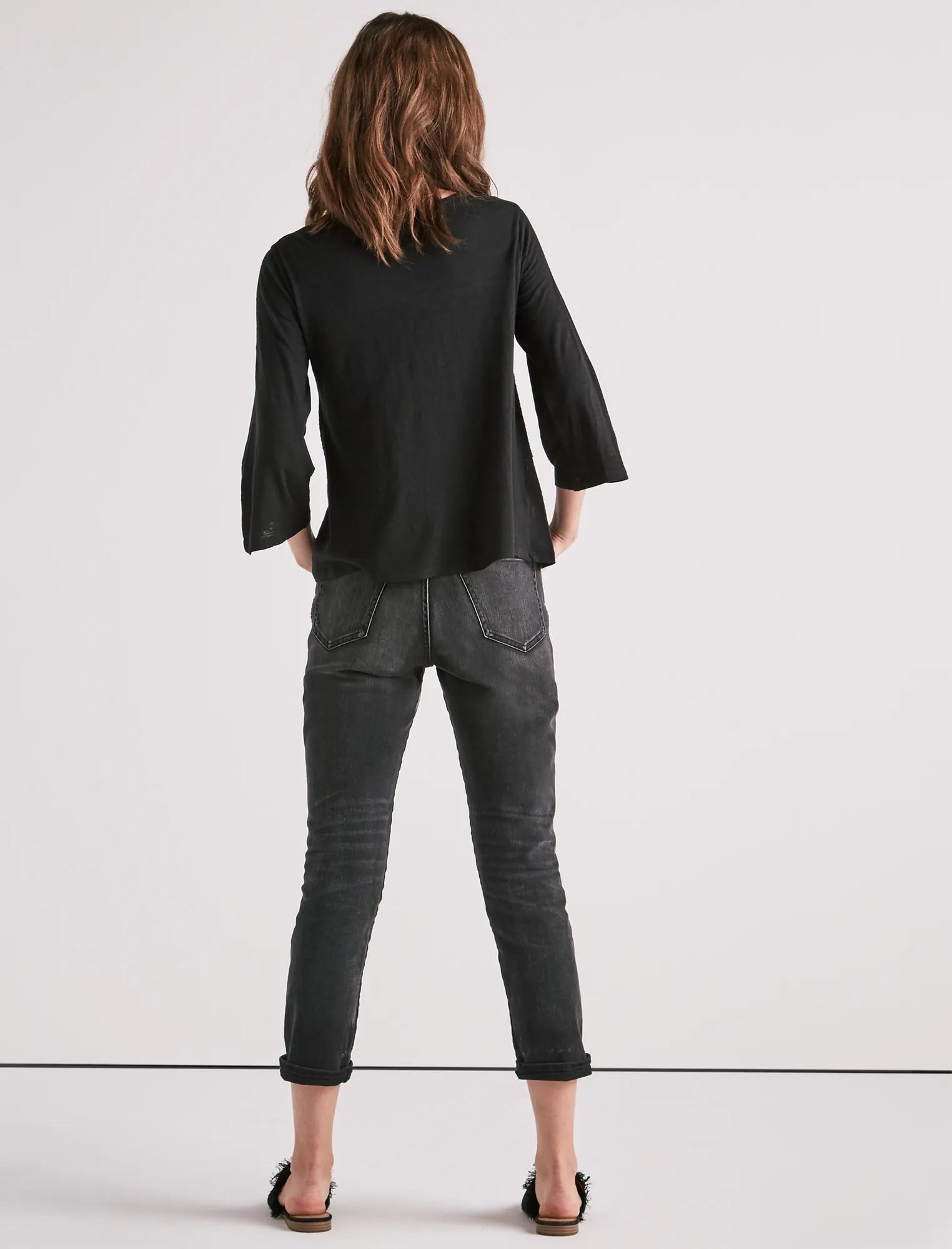 LONG SLEEVE EYELET TOP, image 3