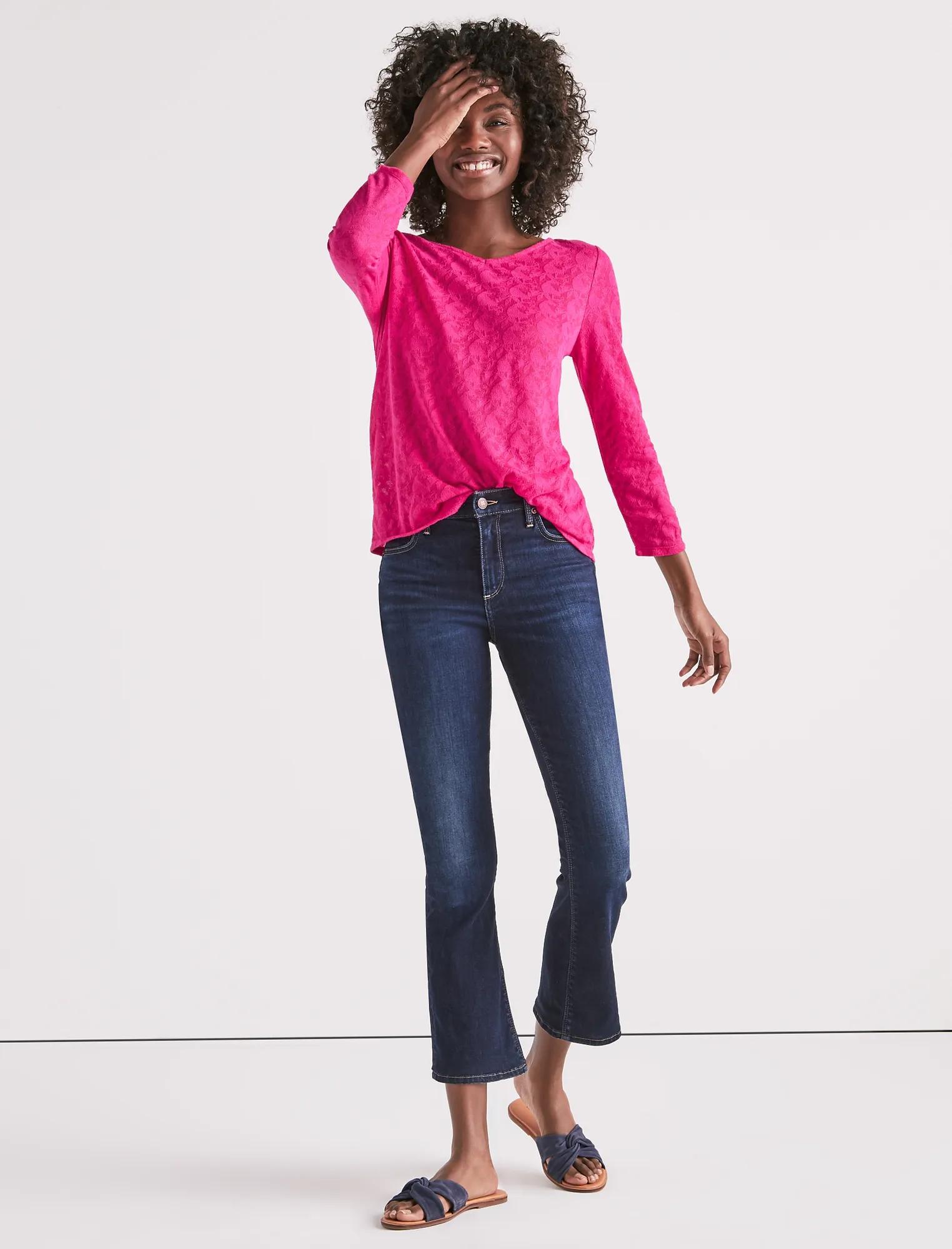 LACE UP TIE BACK 3/4 SLEEVE TOP, image 3
