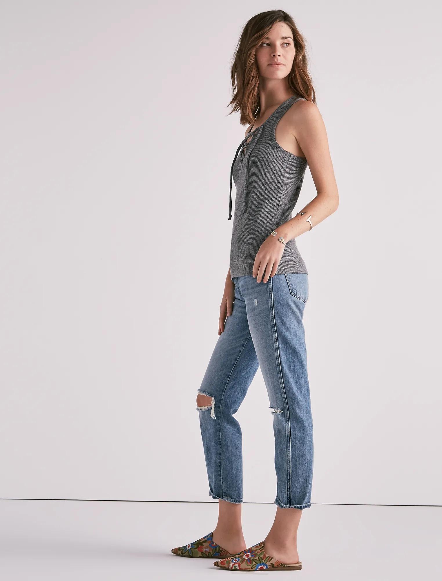 RIBBED LACE UP TANK, image 2