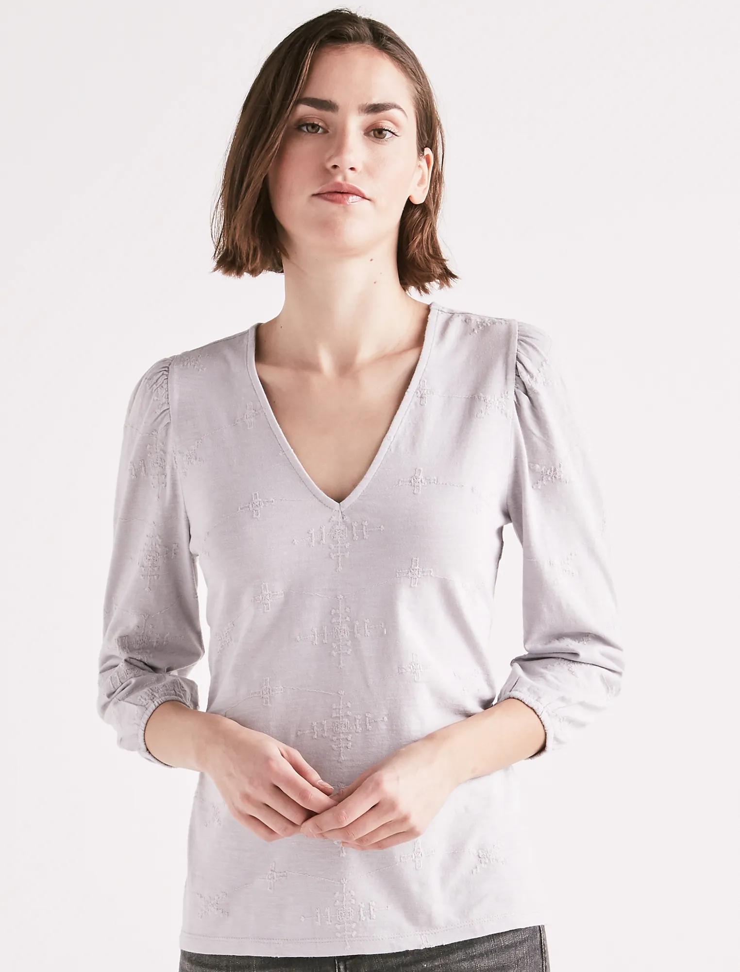 Eyelet Puff Sleeve Top, image 1
