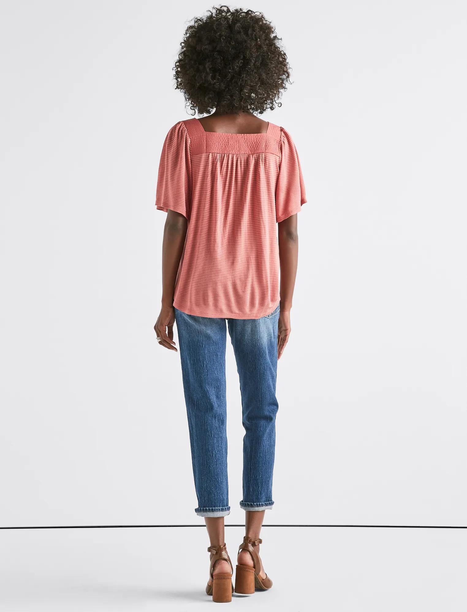 SHADOW STRIPE PEASANT TOP, image 3