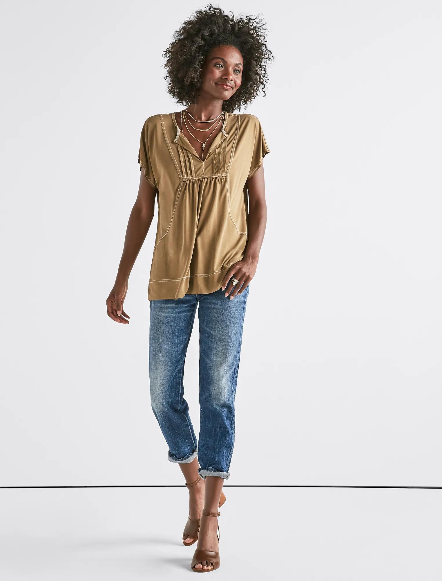 SANDWASH CONTRAST STITCH TOP, image 2