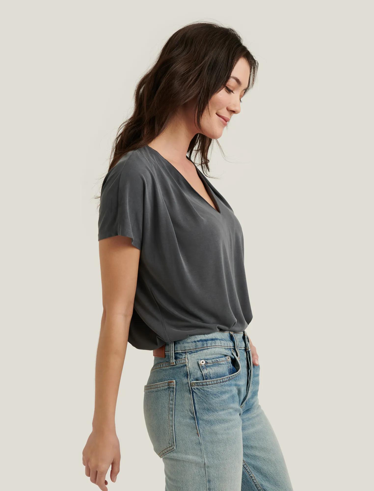 SANDWASH V-NECK DARTED TOP, image 3