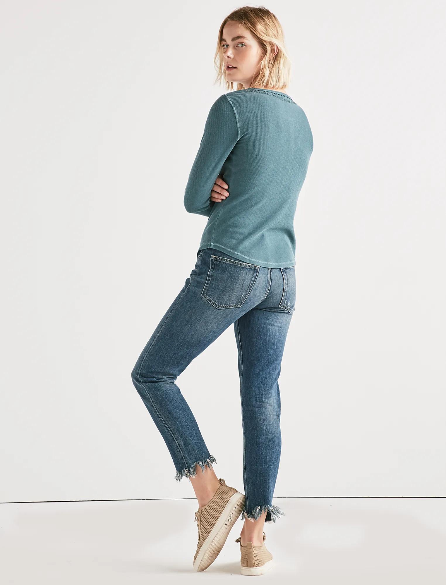 Embroidered Thermal Henley, image 3
