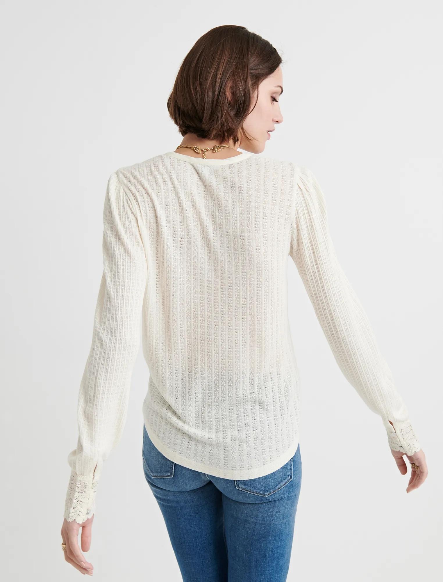 LACE MIX DROP NEEDLE TOP, image 3