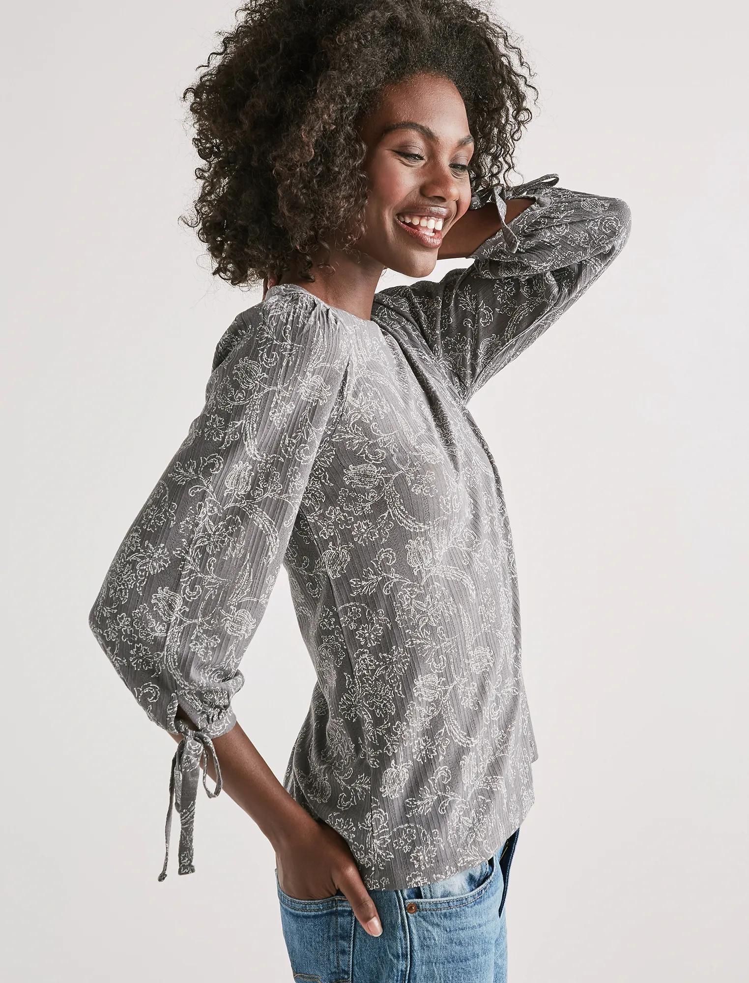 PAISLEY BALLOON SLEEVE TOP, image 1