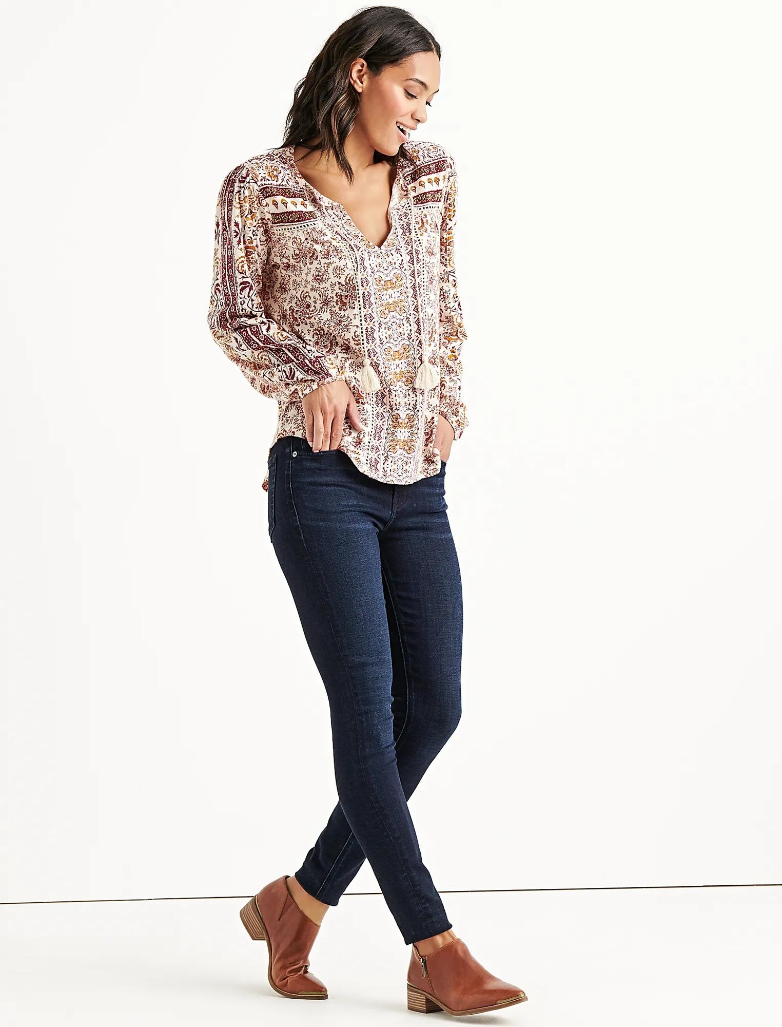 PLACED PRINT PEASANT WITH BEADING TOP, image 2