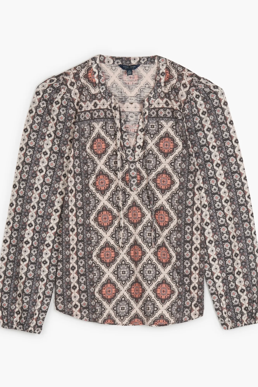 PRINTED TOP WITH TASSELS, image 1