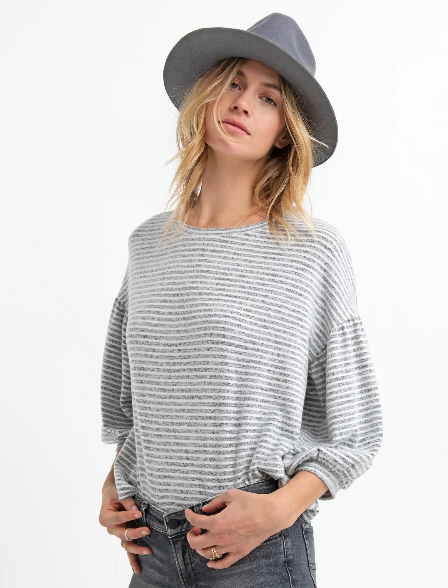 STRIPE CLOUD JERSEY TOP, image 2