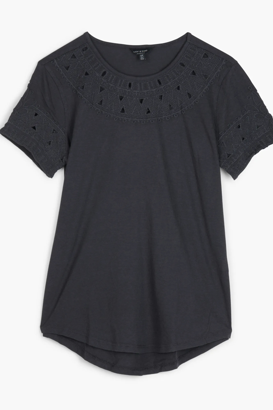 EMBROIDERED CUT-OUT TOP, image 1