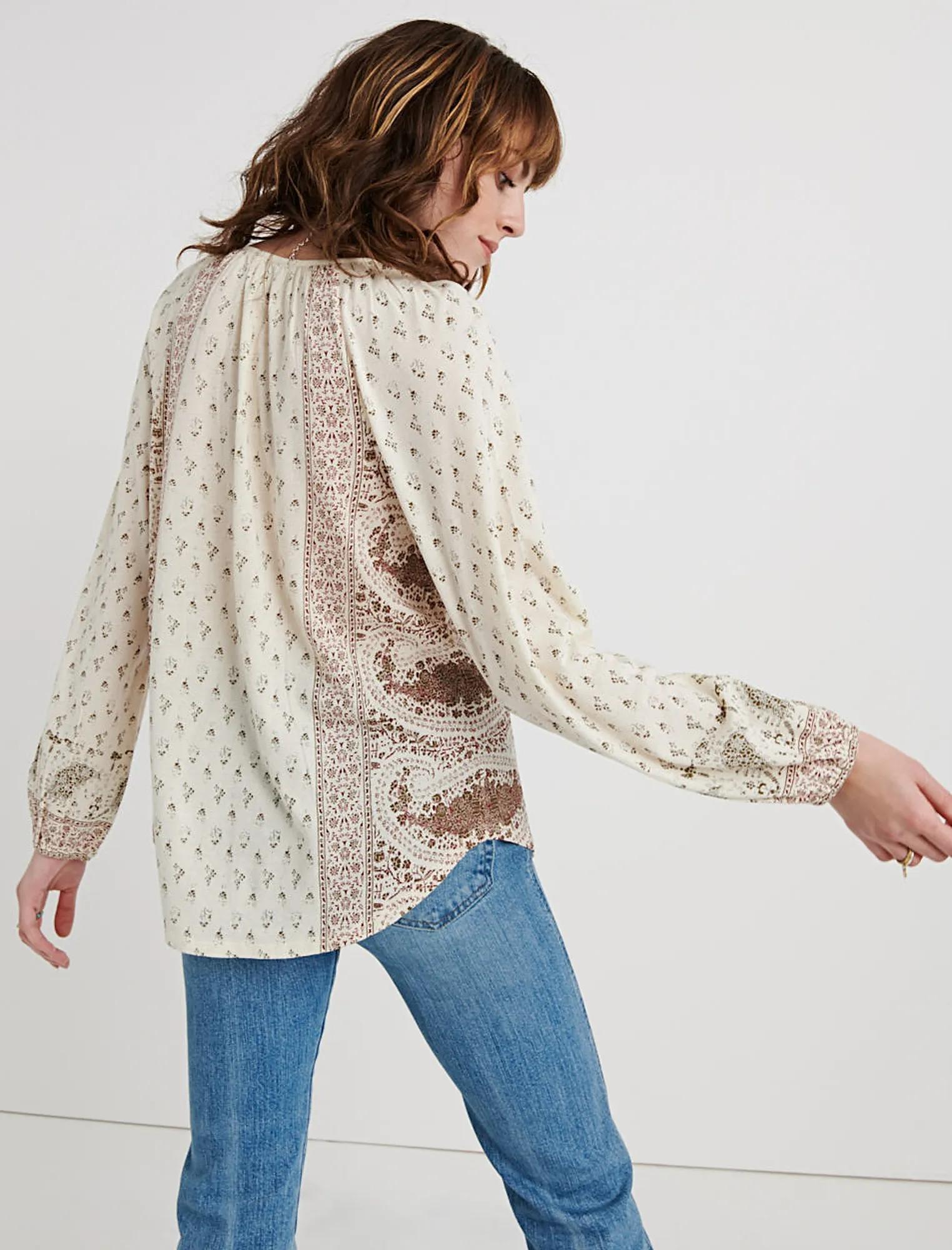 Paisley Print Peasant Top, image 3