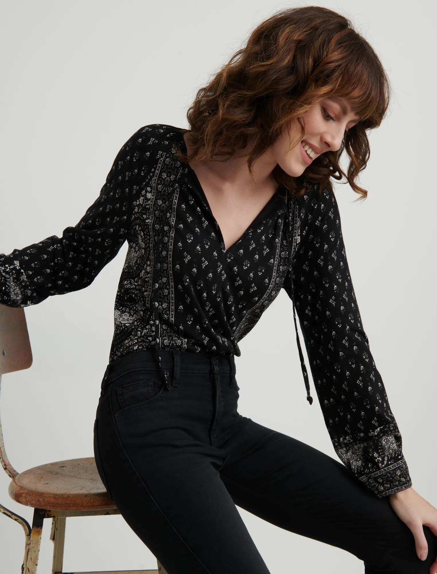 Paisley Print Peasant Top, image 2