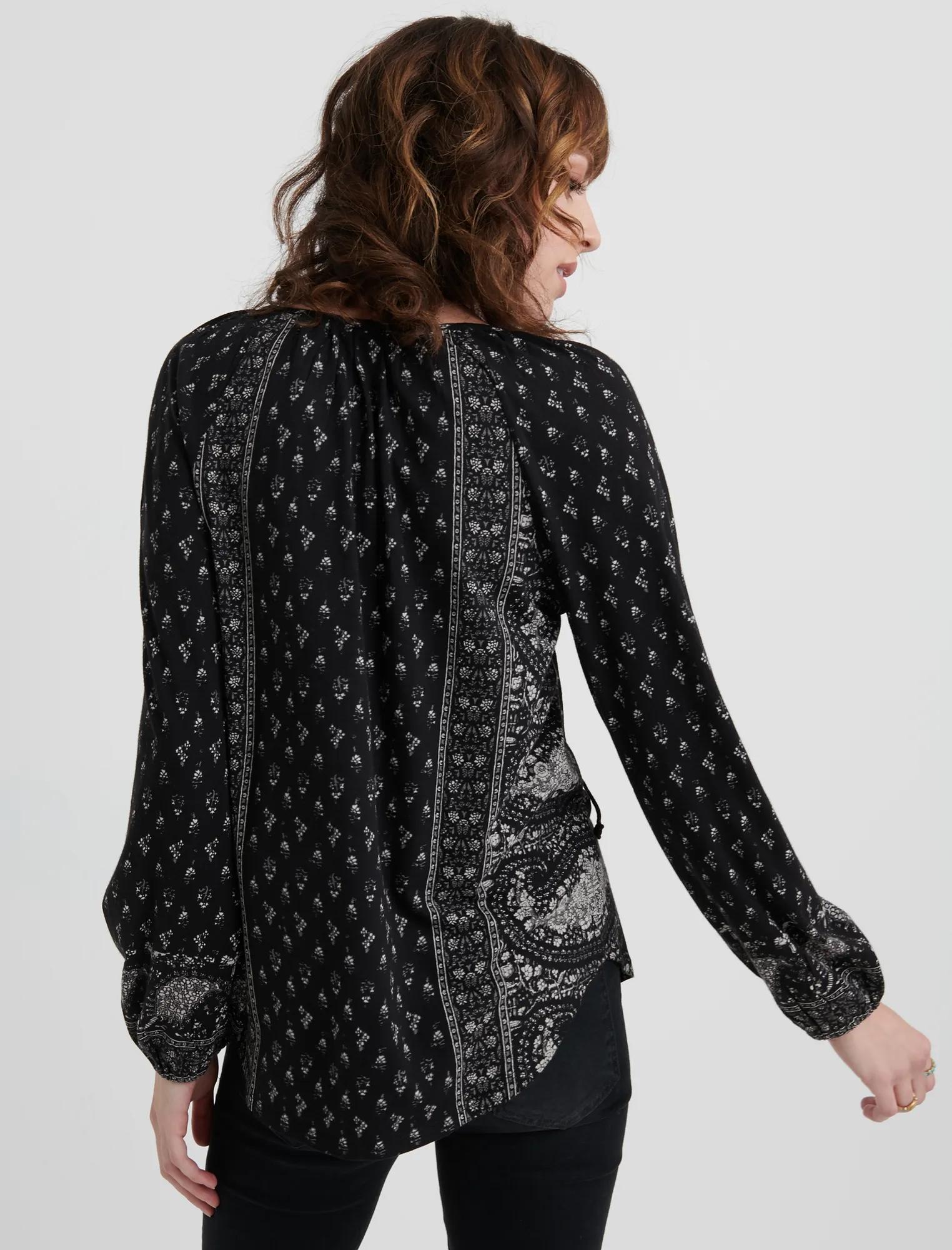 Paisley Print Peasant Top, image 3