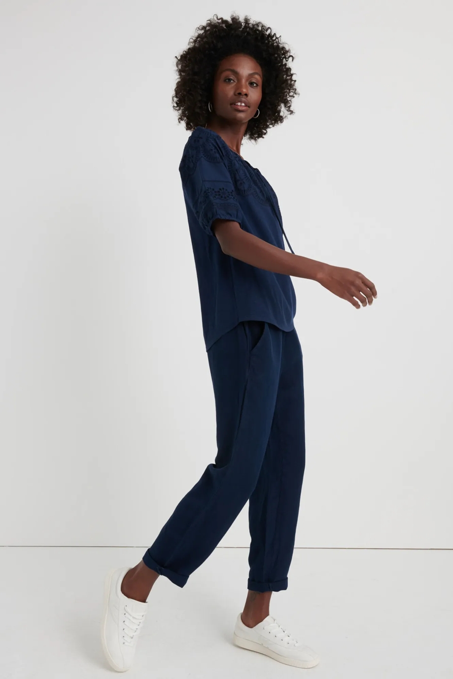 EMBROIDERED CUT OUT PEASANT TOP, image 2