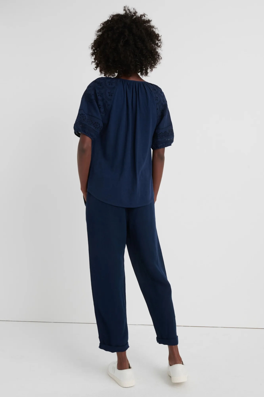 EMBROIDERED CUT OUT PEASANT TOP, image 3
