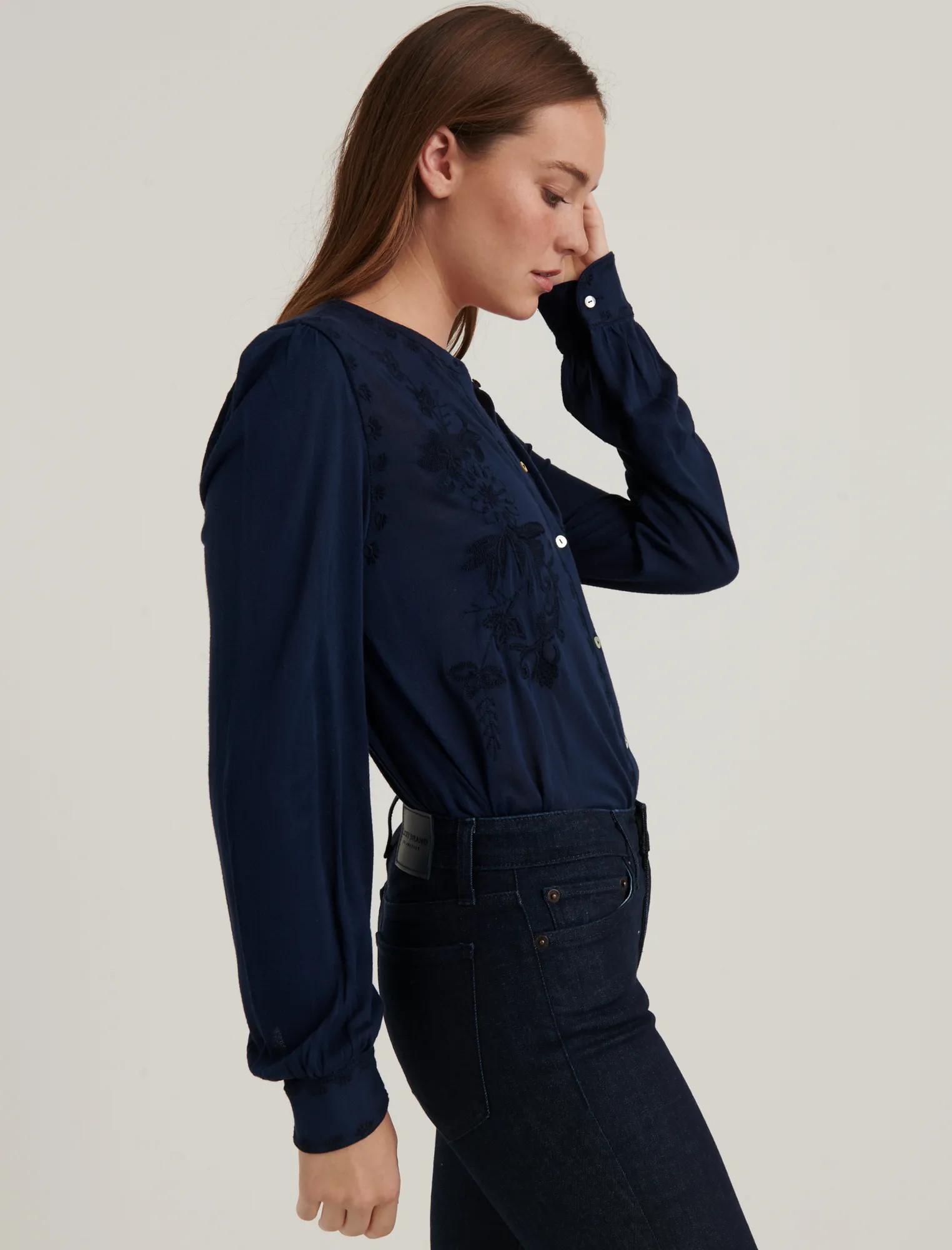 EMBROIDERED BUTTON FRONT TOP, image 3