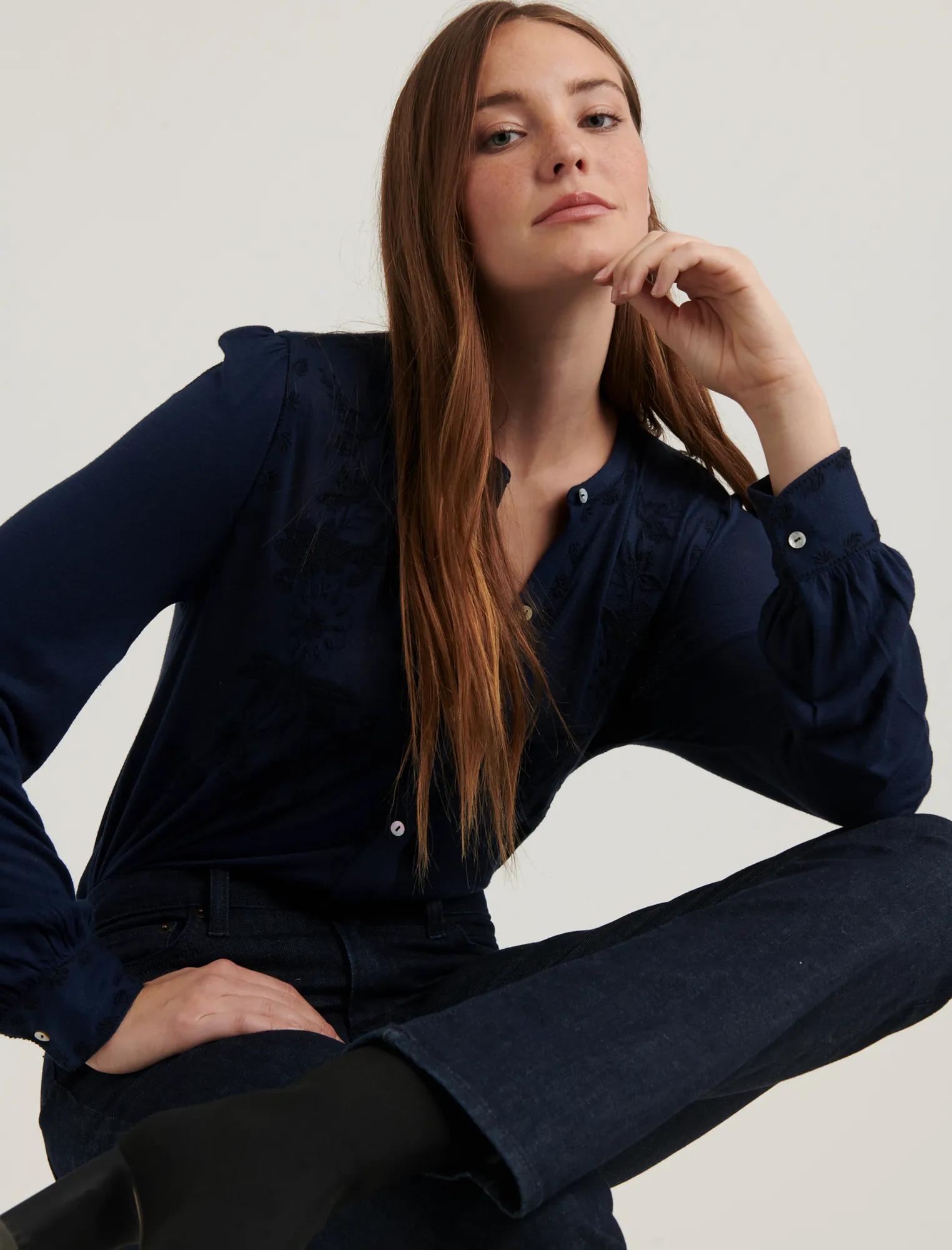 EMBROIDERED BUTTON FRONT TOP, image 5