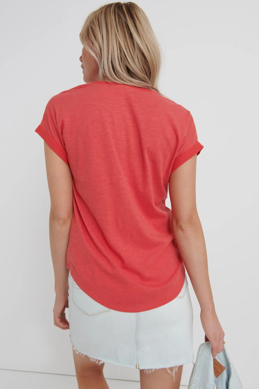 MIXED MEDIA SHORT SLEEVE TOP, image 3