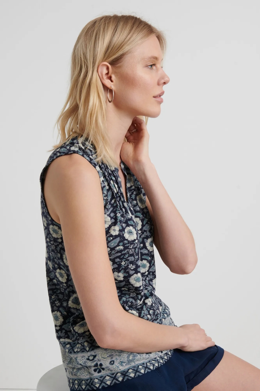 SLEEVELESS BORDER PRINT HENLEY, image 4