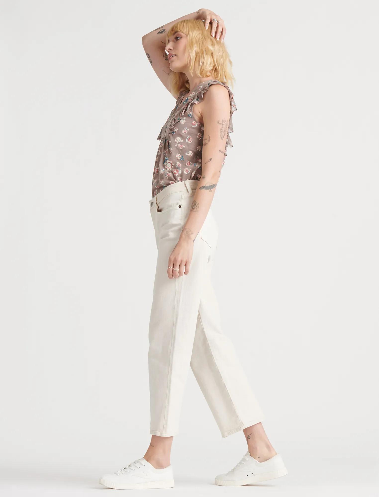 FLUTTER SLEEVE WOVEN KNIT MIX TOP, image 3