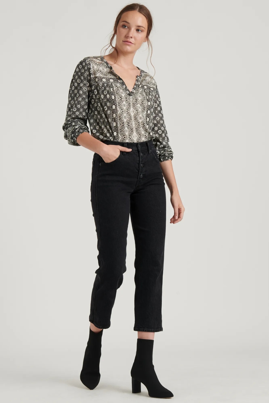 LONG SLEEVE PRINTED TOP, image 2