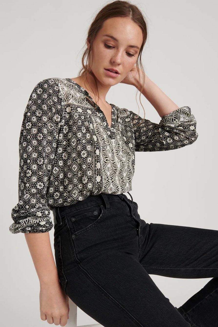 LONG SLEEVE PRINTED TOP, image 5