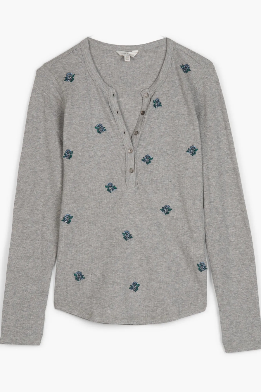 ALLOVER EMBROIDERED THERMAL TOP, image 1