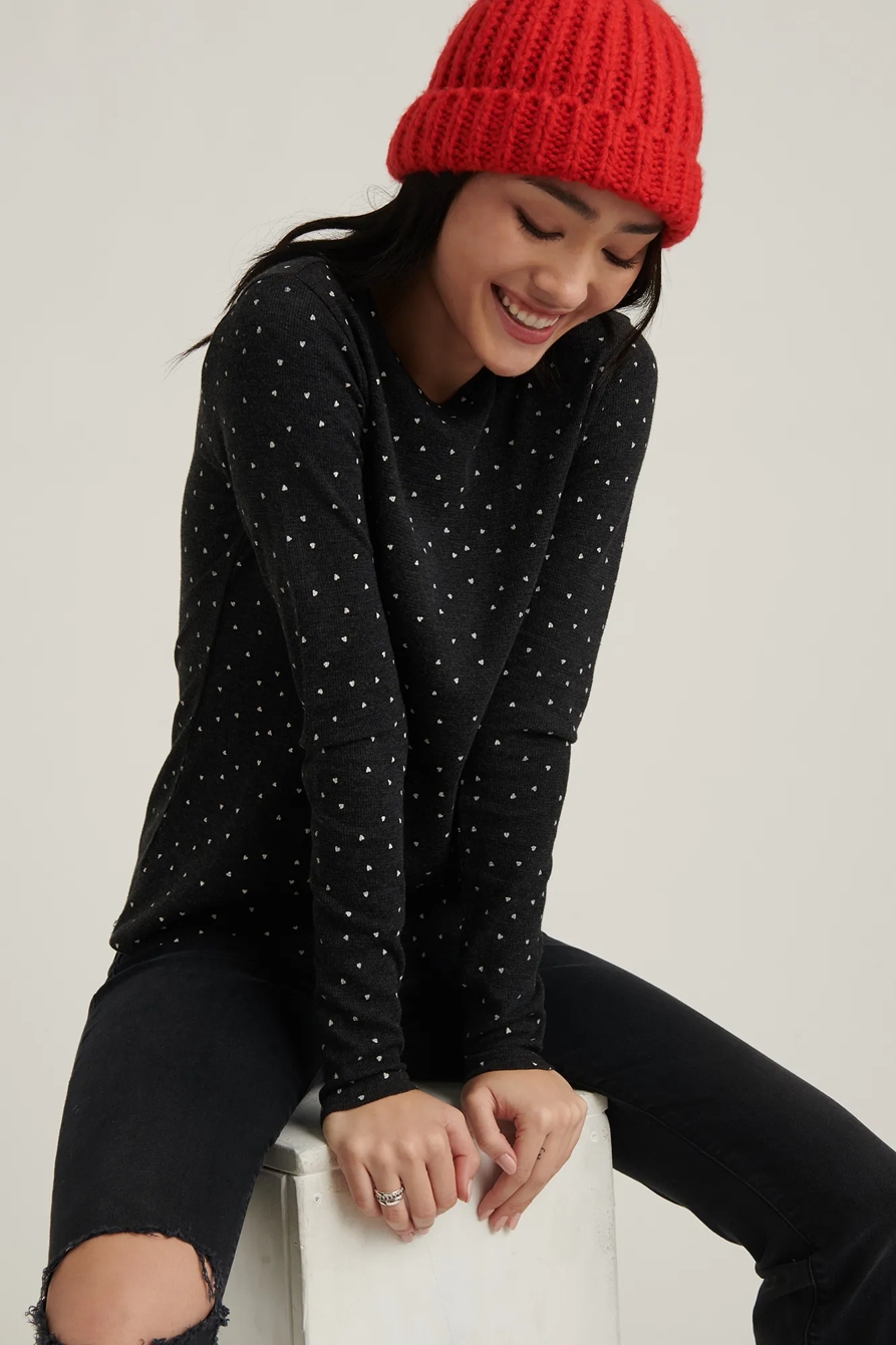 PRINTED CREW THERMAL TOP, image 5