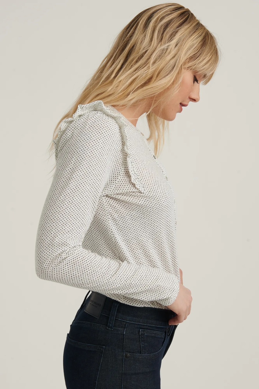 RUFFLED HENLEY TOP, image 3