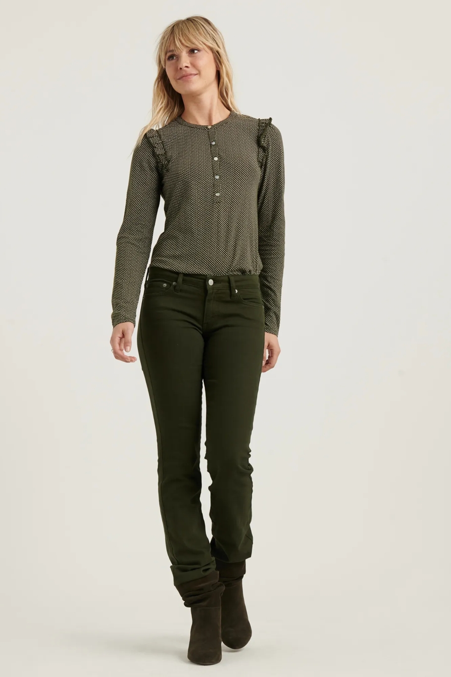 RUFFLED HENLEY TOP, image 2