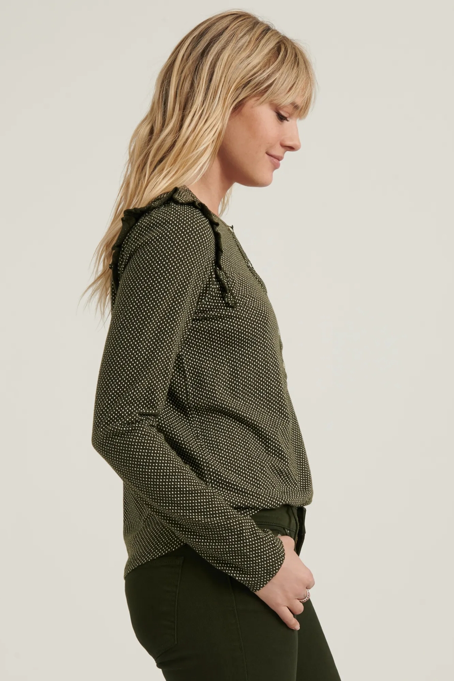 RUFFLED HENLEY TOP, image 3