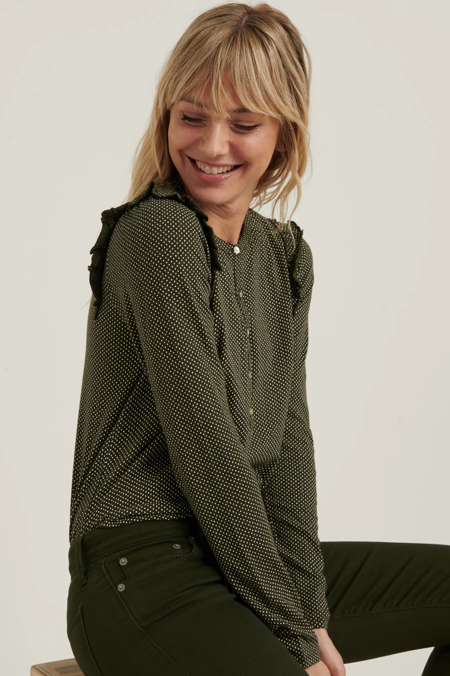 RUFFLED HENLEY TOP, image 5