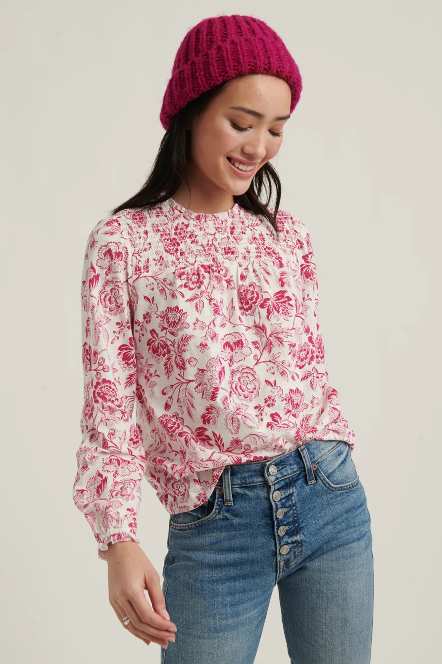 SMOCKED YOKE BLOUSE, image 1