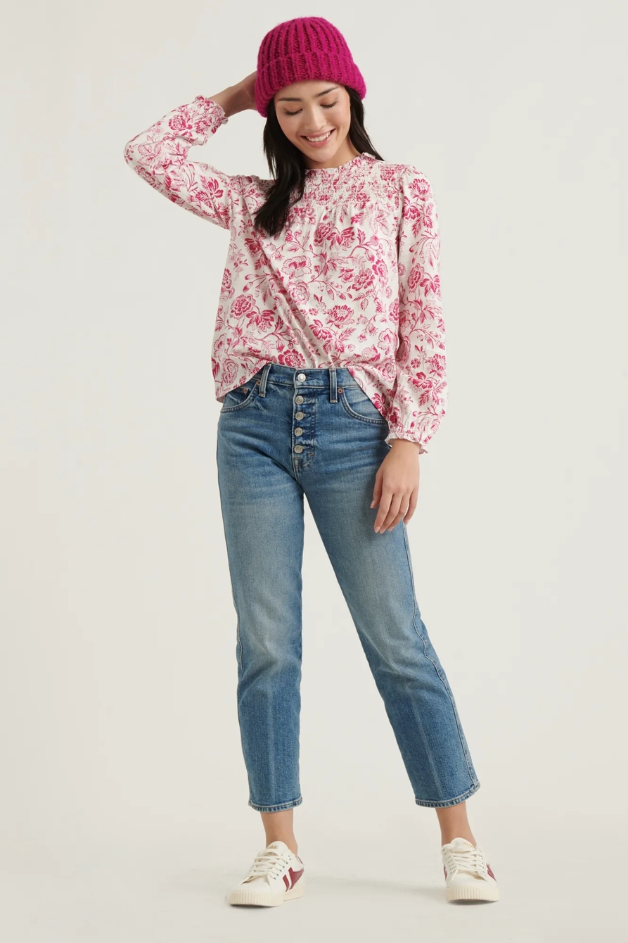 SMOCKED YOKE BLOUSE, image 2