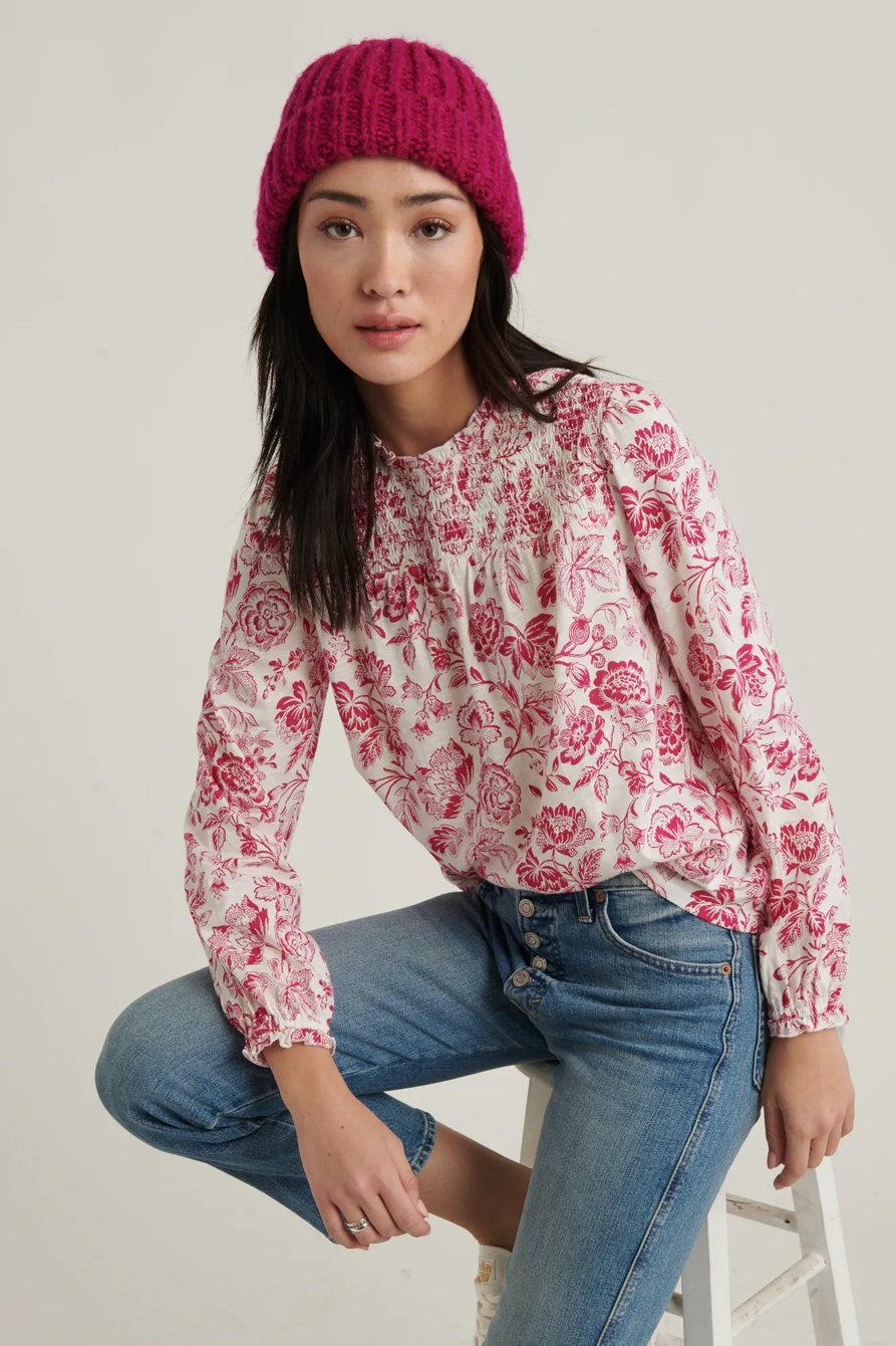 SMOCKED YOKE BLOUSE, image 5