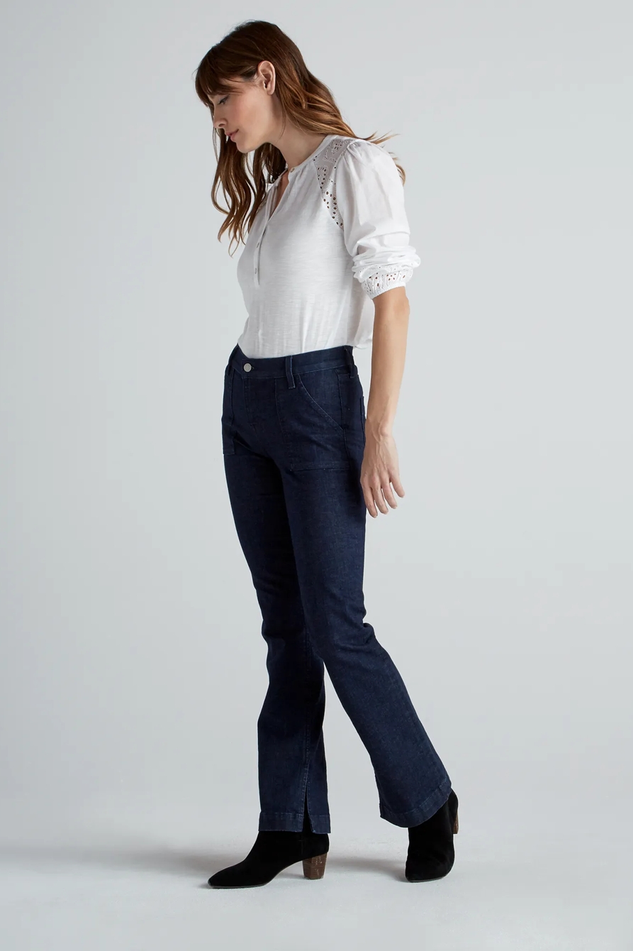 EYELET RAGLAN HENLEY TOP, image 4