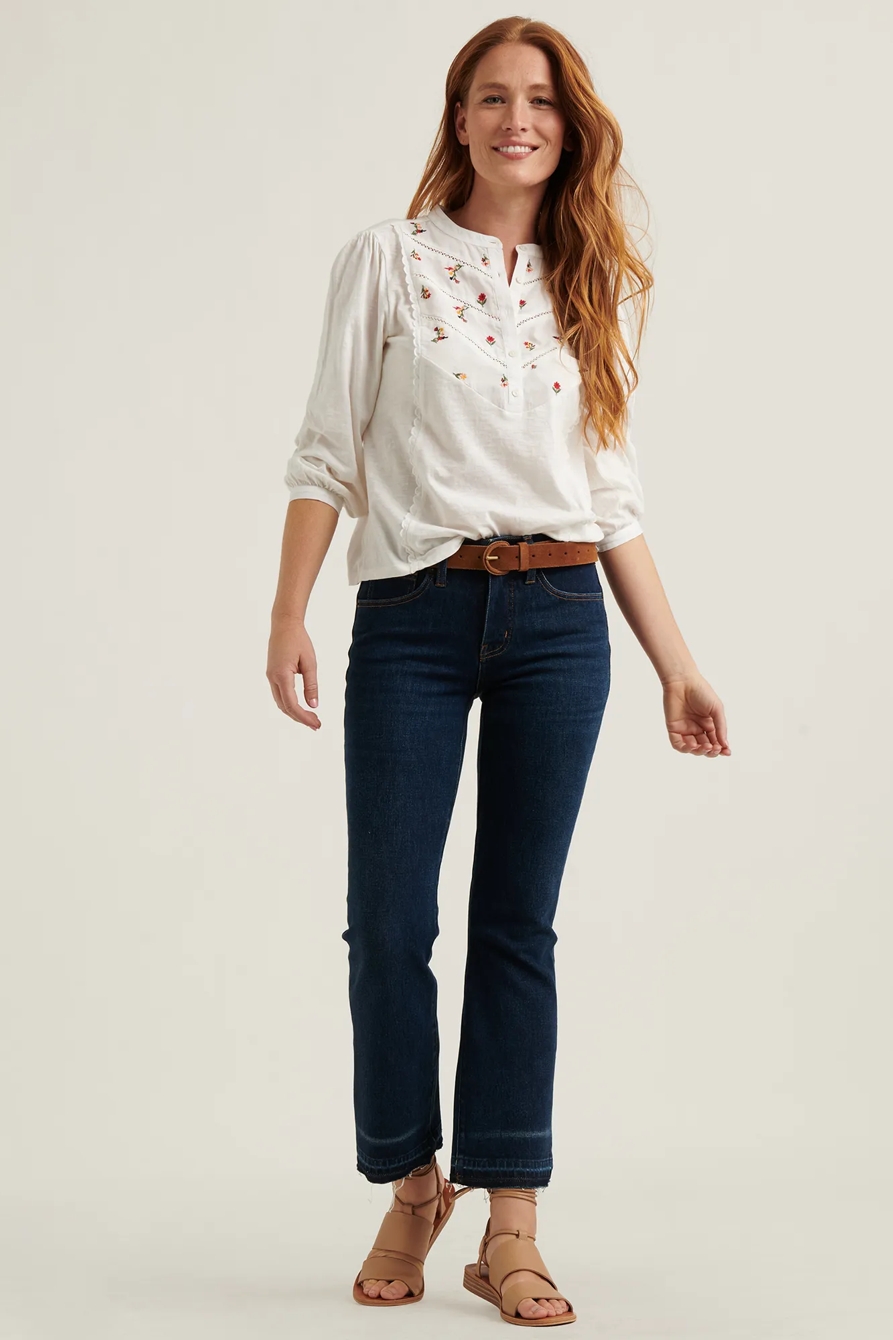 EMBROIDERED HENLEY TOP, image 2