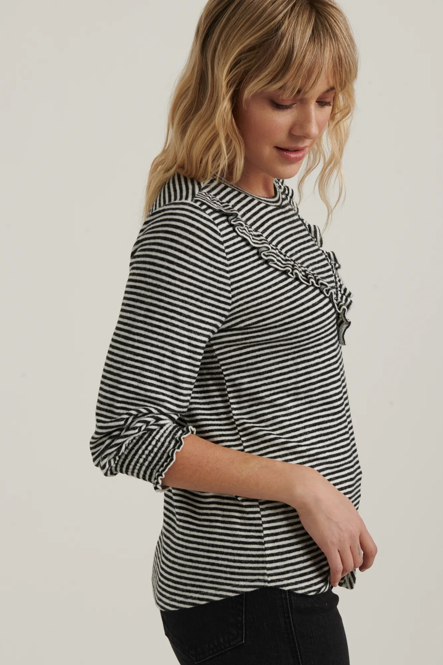 CLOUD JERSEY RUFFLED TOP, image 3