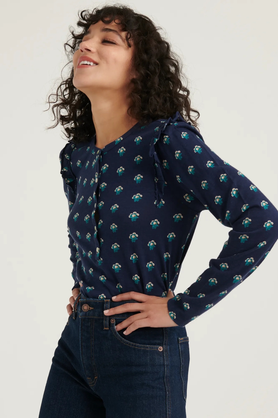 RUFFLED HENLEY TOP, image 2