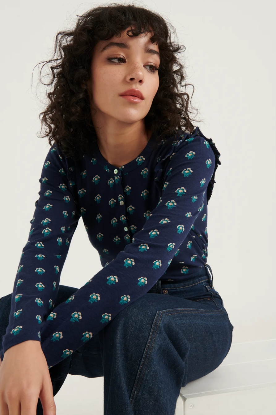RUFFLED HENLEY TOP, image 4