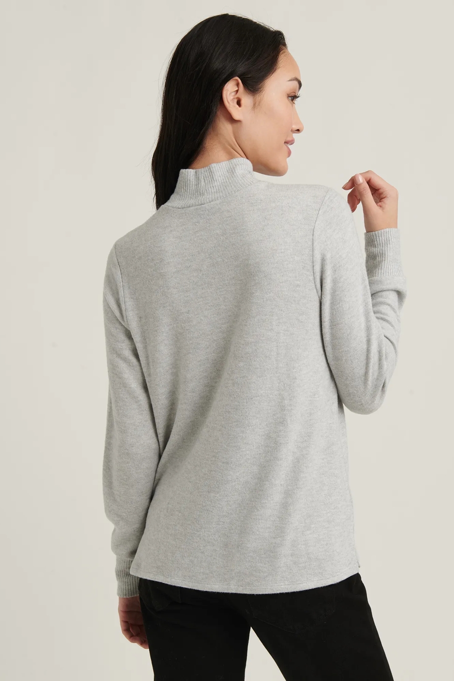 MOCK NECK CLOUD JERSEY TOP, image 4