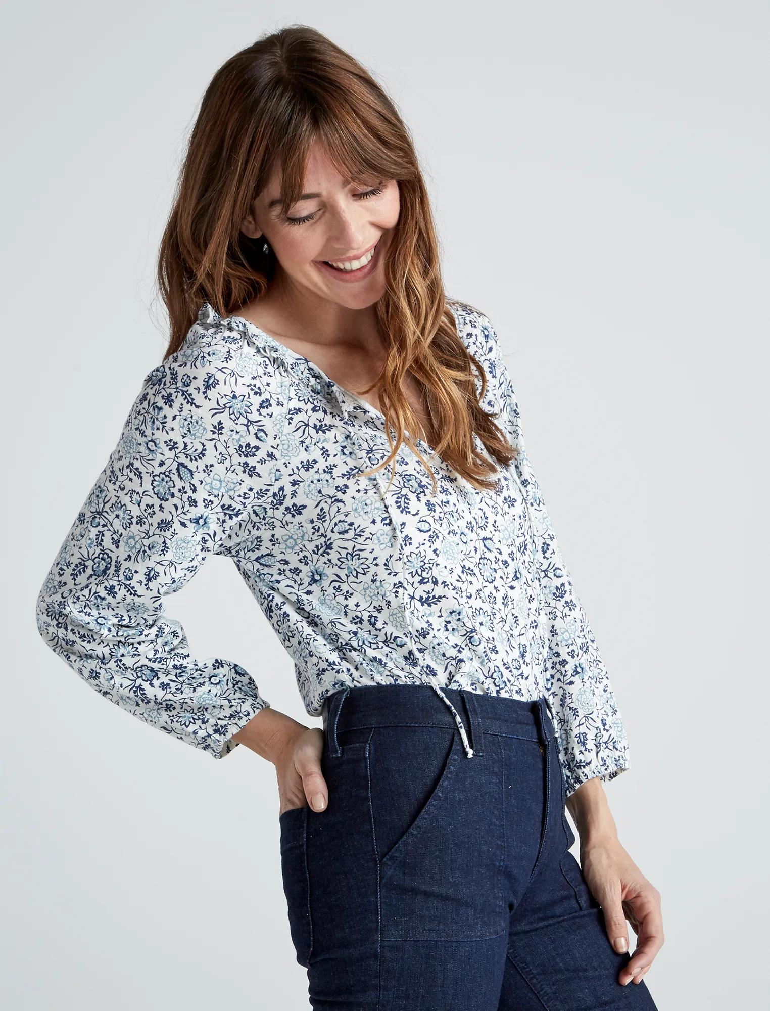 PRINTED KNIT BLOUSE TOP, image 3