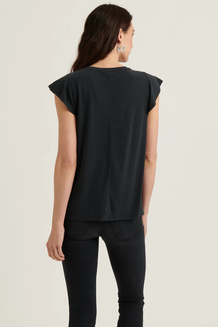 RUFFLE SLEEVE SANDWASH TOP, image 4