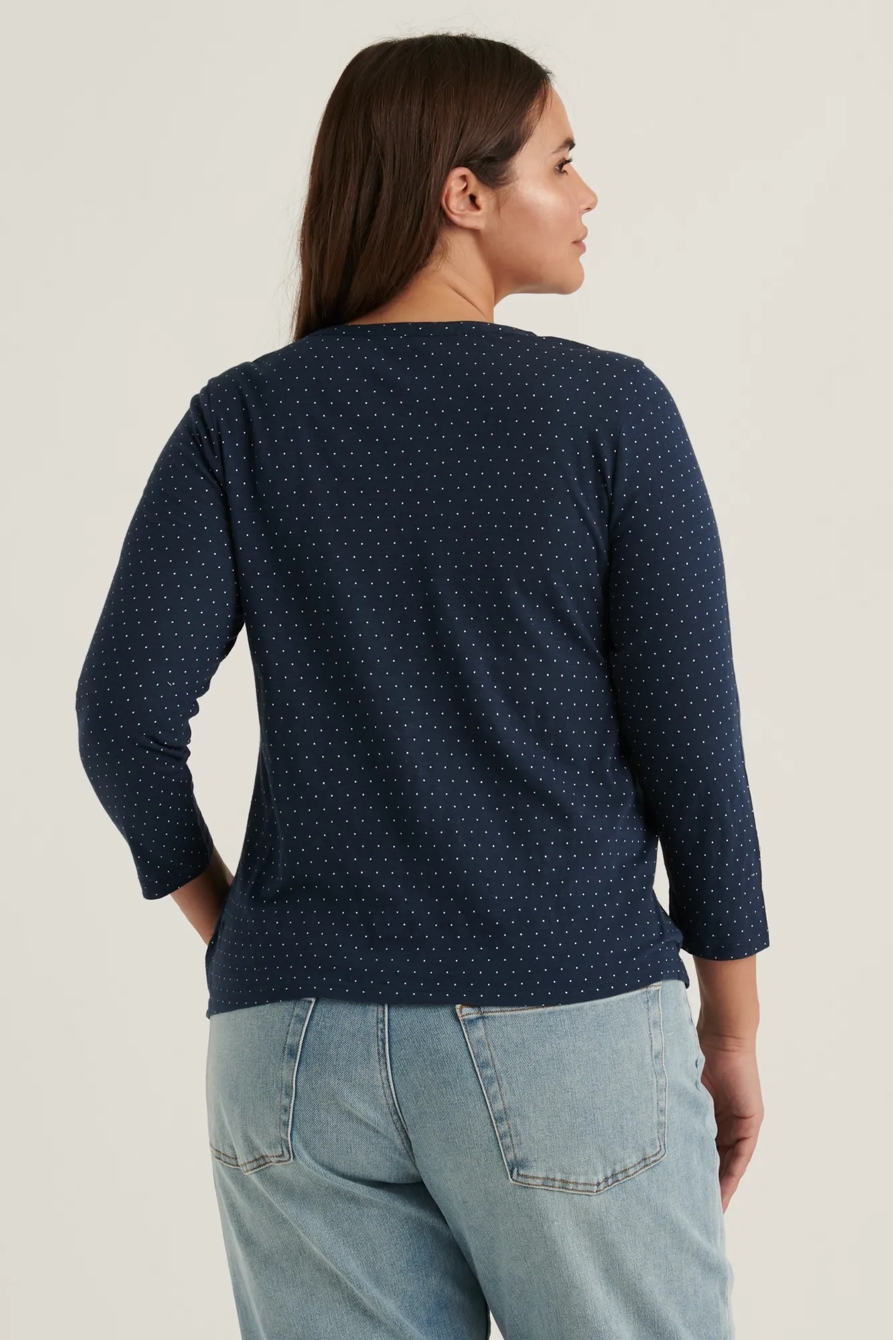 POLKA DOT RUFFLE HENLEY TOP, image 4