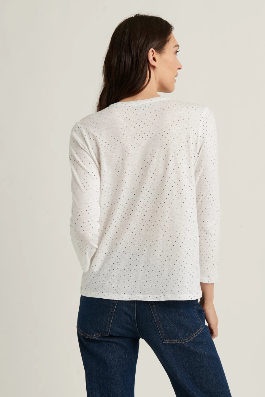 POLKA DOT RUFFLE HENLEY TOP, image 4