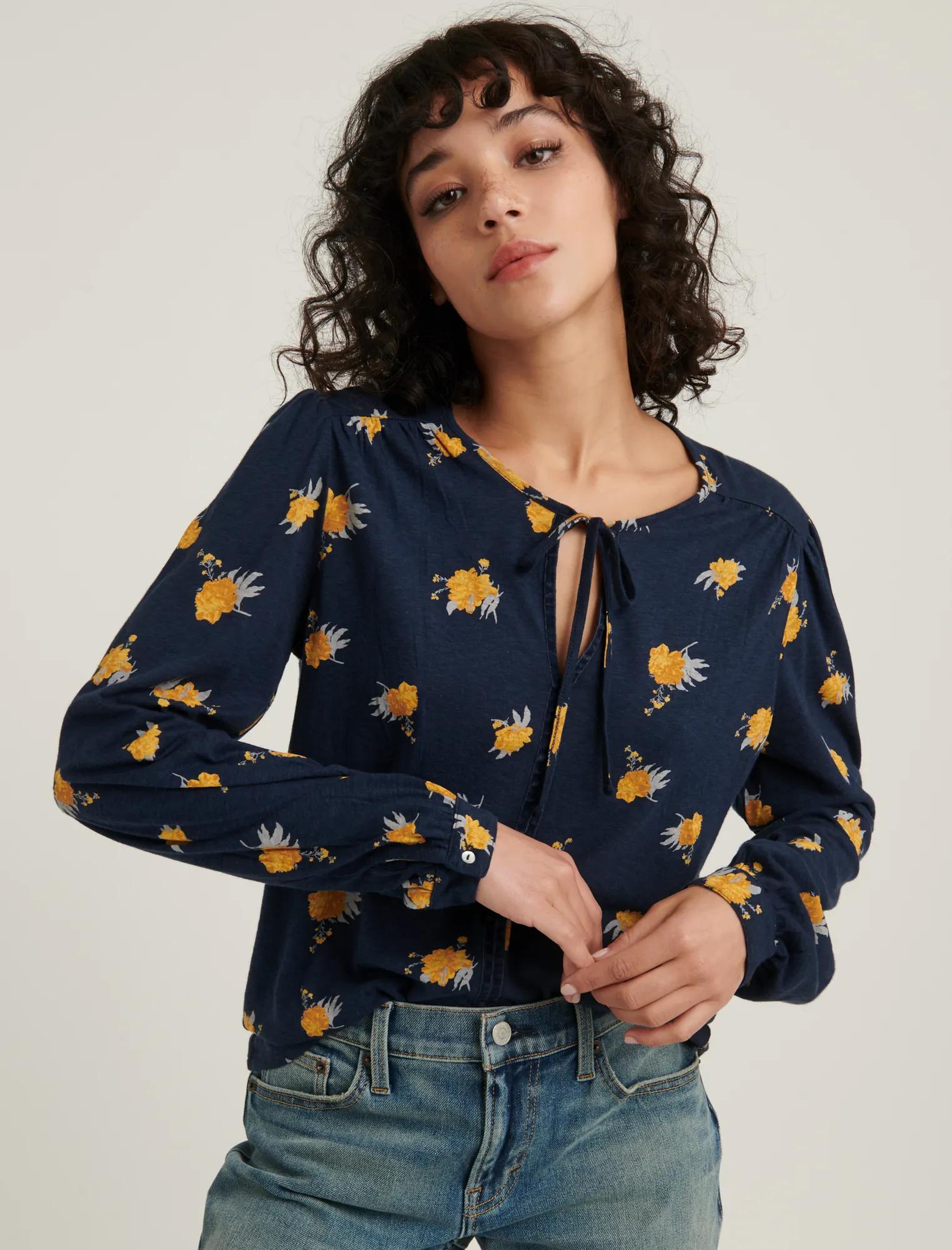PRINTED PEASANT TOP, image 1