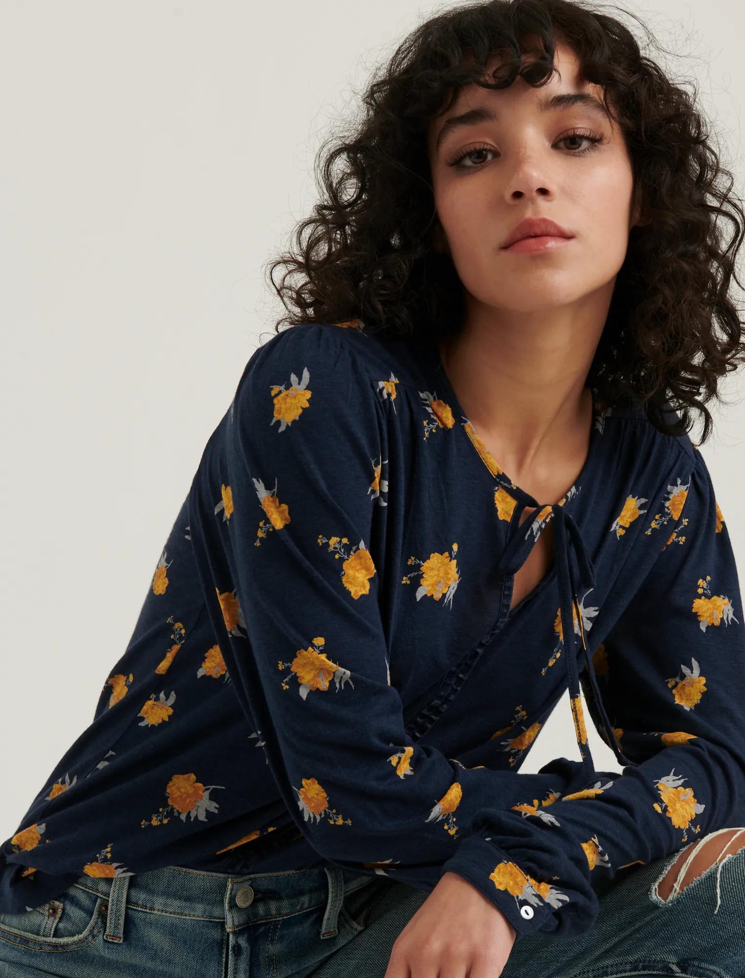 PRINTED PEASANT TOP, image 4